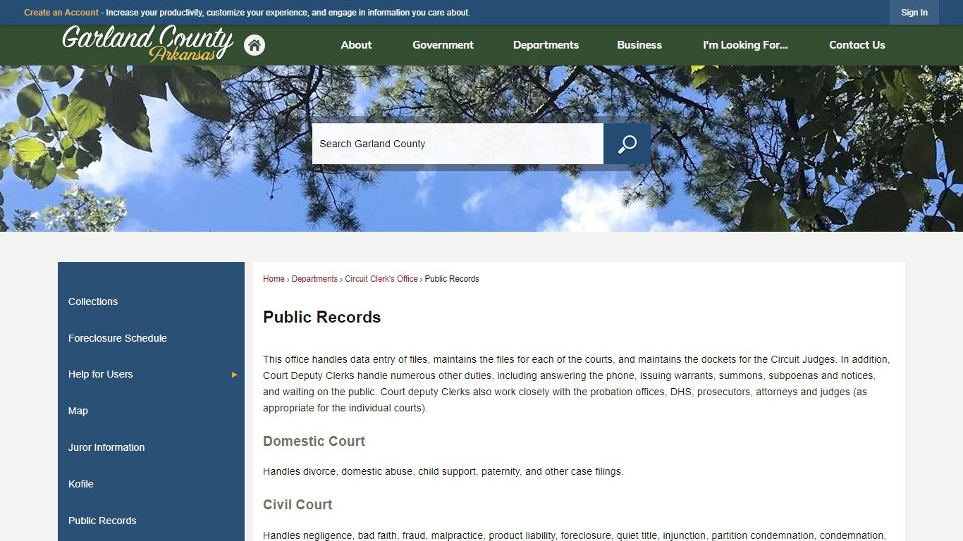 Public Records | Garland County, AR