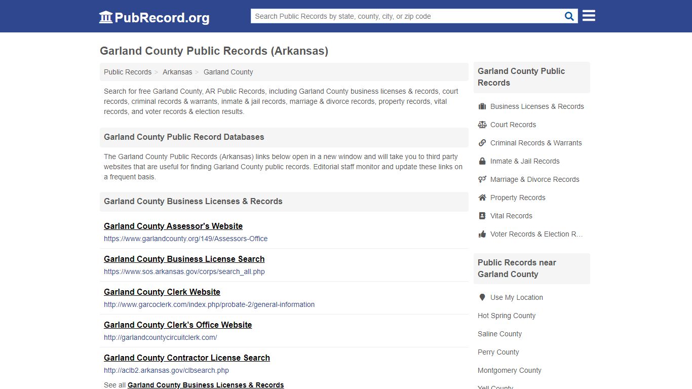 Free Garland County Public Records (Arkansas Public Records)