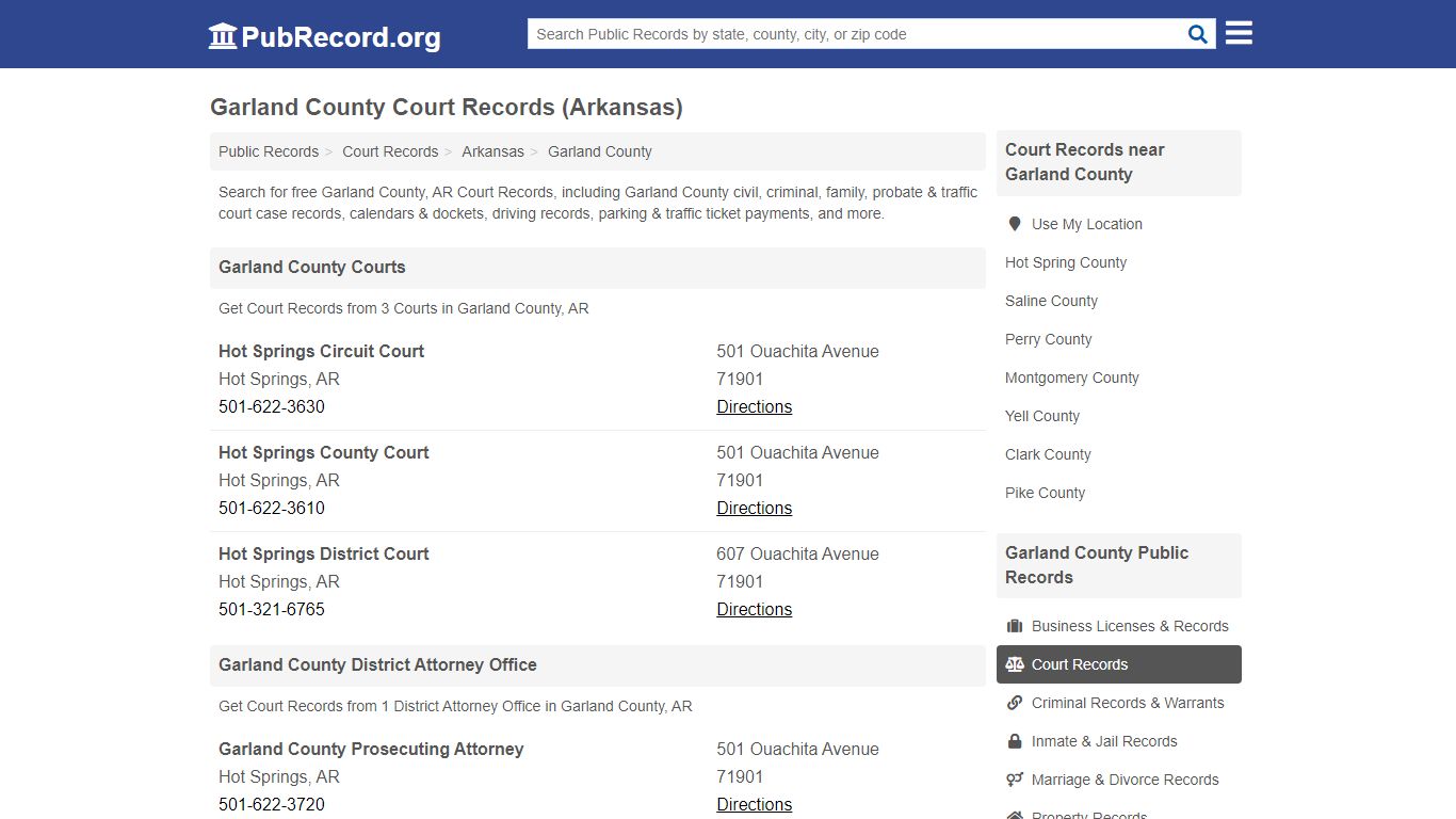 Garland County Court Records (Arkansas) - Public Record